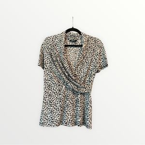 DKNY Black and White Printed Top